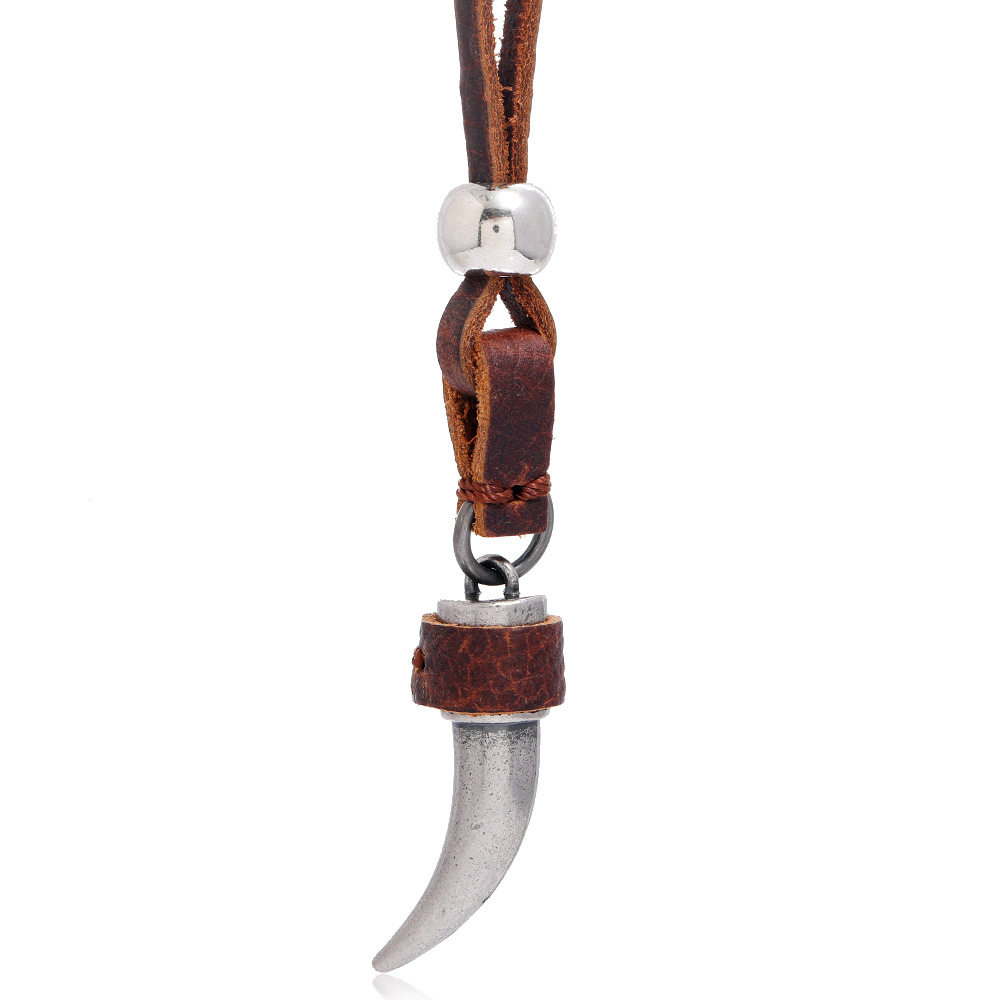 跨境新款饰品个性欧美时尚服装配饰简约潮流百搭牛皮项链直销