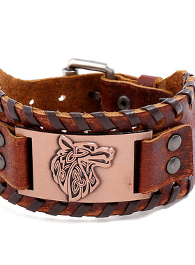 朋克手链复古牛皮简约百搭