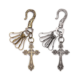 欧美复古风十字架吊坠男士腰间挂饰钥匙扣个性百搭裤子装饰挂件