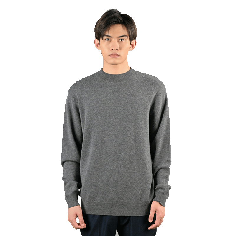 SNOW LOTUS SINCE 1965/雪莲精纺半高领男士商务休闲羊绒衫套头衫