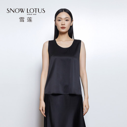 雪莲夏季新款桑蚕丝无袖背心