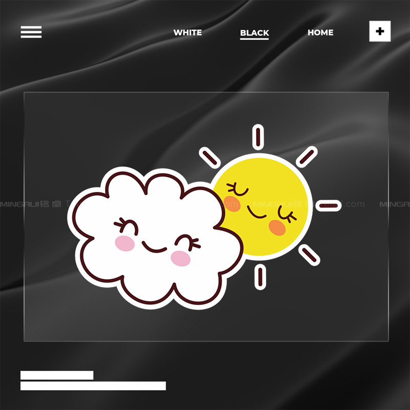 汽车贴纸个性创意卡通微笑太阳云朵划痕遮挡装饰贴画电动摩托车贴