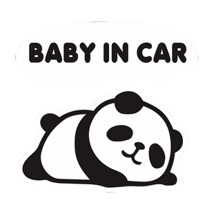 熊猫baby in car汽车贴纸创意个性车身车窗遮瑕行李箱笔记本装饰
