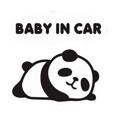 熊猫baby in car汽车贴纸创意个性车身车窗遮瑕行李箱笔记本装饰