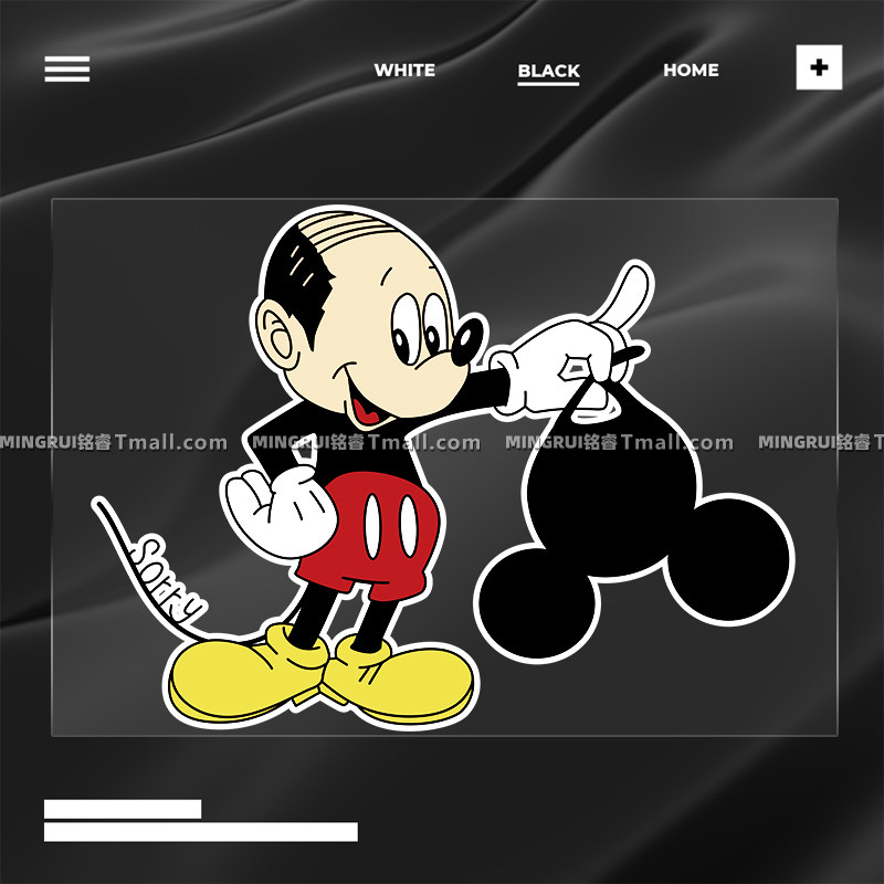 创意卡通动漫汽车贴纸搞笑米奇秃头恶搞车身个性划痕遮挡装饰贴纸