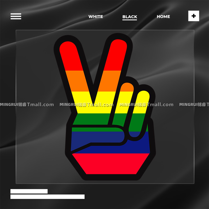 创意彩色耶剪刀手势车贴个性jdm日系划痕遮挡贴反光装饰汽车贴纸