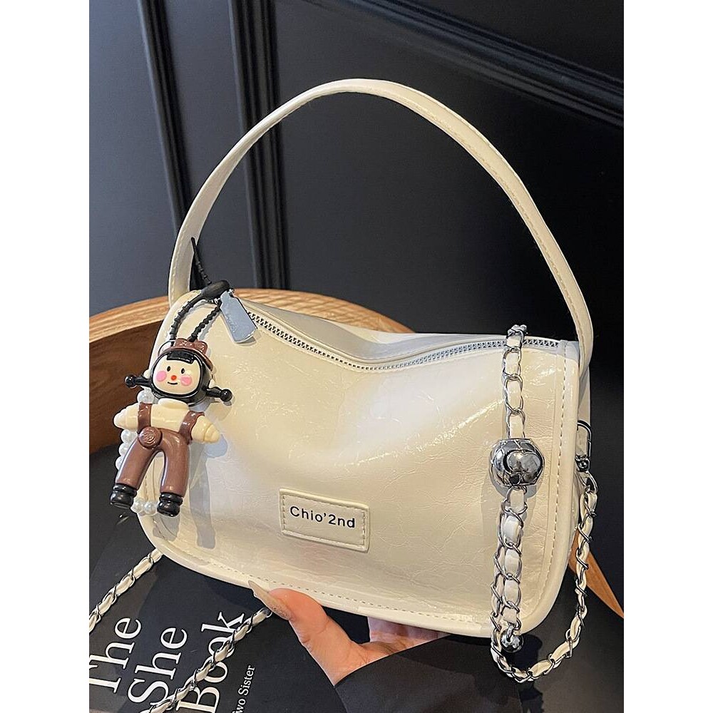 官方正品2026新款潮流简约高颜值手提豆腐包包百搭通勤洋气休闲链