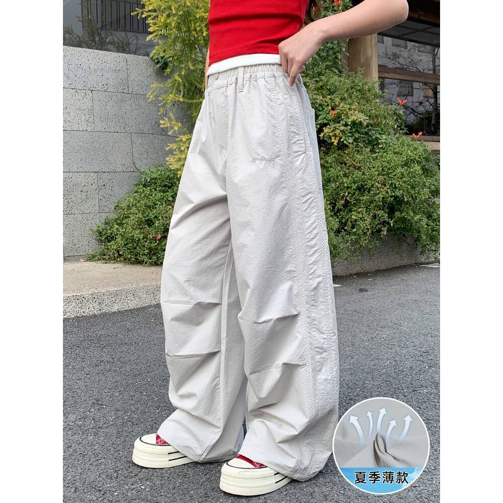 官方正品女童休闲裤夏季新款中大童轻薄透气防蚊裤洋气宽松工装阔