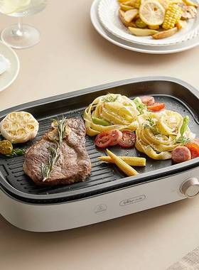官方正品小熊DKL-D12Y1烤肉锅电烤盘 电烤炉烧烤家用电烧烤炉多功