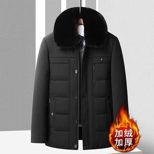 商场品牌中老年棉服男冬季 加绒加厚棉衣老人 爷爷保暖外套爸爸冬装