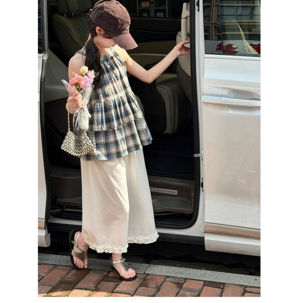 官方正品女童夏季套装中大童儿童洋气薄款童装夏装休闲阔腿裤娃娃