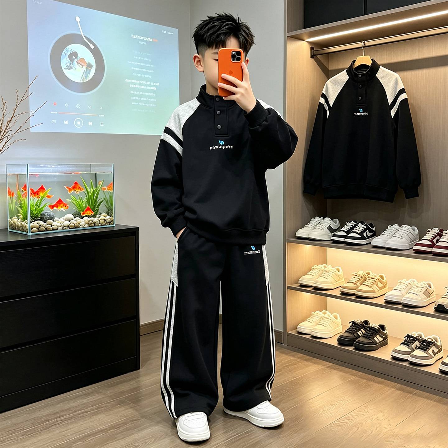 官方正品儿童装男童秋装卫衣套装2026新款春秋款中大童运动秋季帅