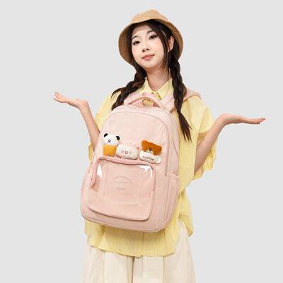 官方正品日系休闲卡通双肩包女学生高颜值校园书包男生减负防水大