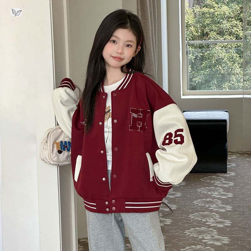 官方正品女童棒球服2026年春季新款中大童刺绣夹克衫韩系撞色春秋