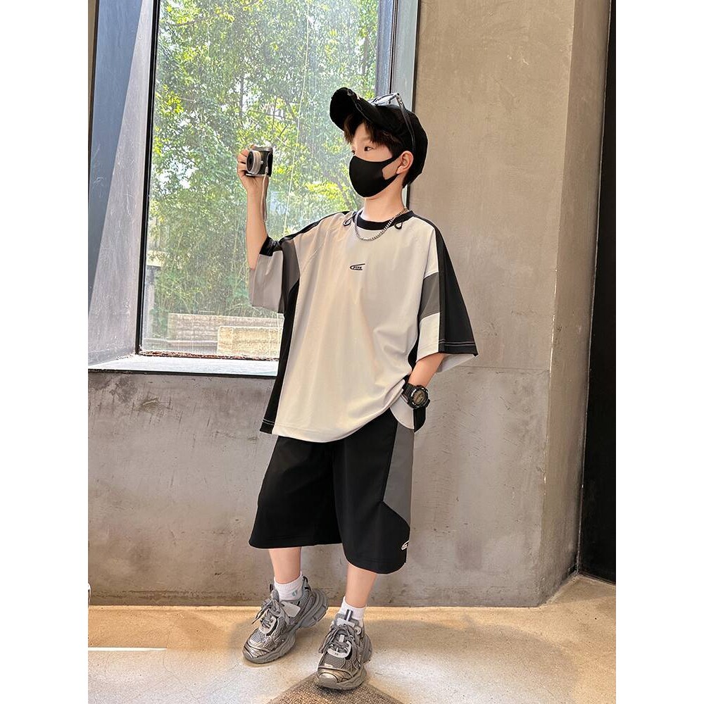 官方正品男童套装夏2026新款夏装衣服儿童中大童薄款运动短袖短裤