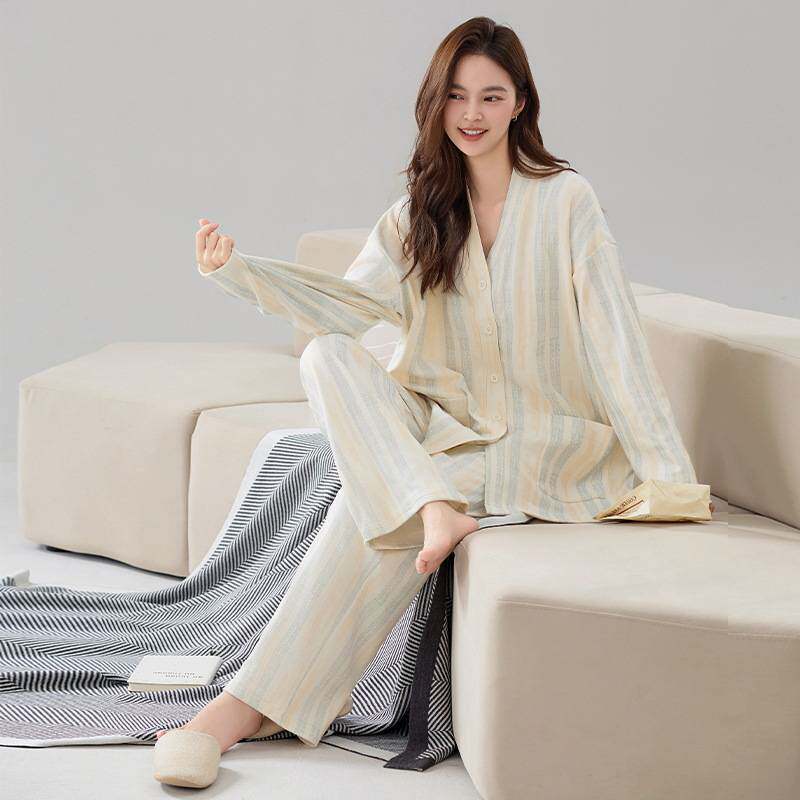 官方正品保暖磨毛睡衣女士秋冬款新款牛奶绒薄绒家居服可外穿双面