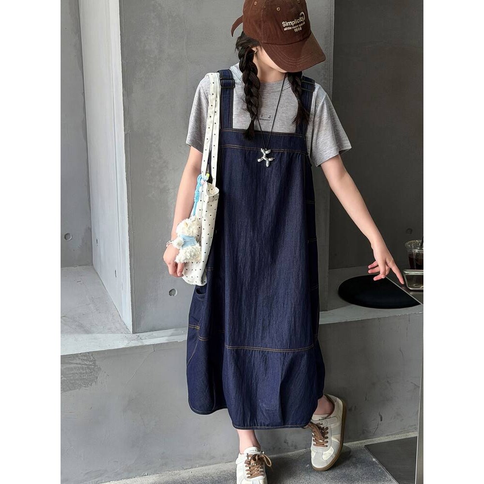 官方正品女童夏季套装2026新款大童韩系短袖背带裙女孩洋气高级感