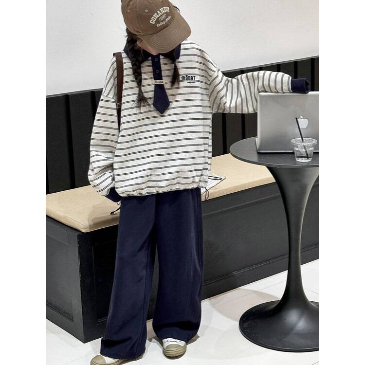 官方正品女童春秋款洋气学院风polo衫卫衣套装女大童秋装儿童休闲
