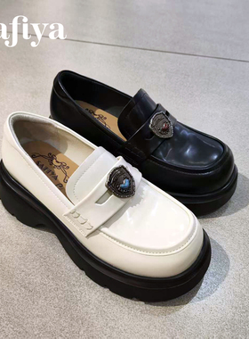 索菲娅2026年春季新款舒适百搭潮流一脚蹬厚底乐福鞋SFE1112176