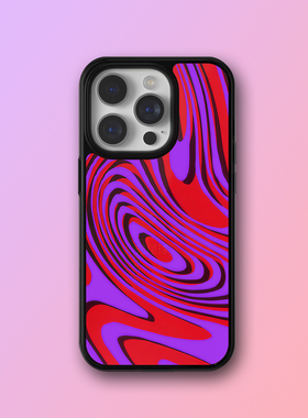 欧美风WF同款紫色扭曲圆圈16pro手机壳防摔iPhone15plus适用苹果14时尚13mini保护套12/11/xsmax