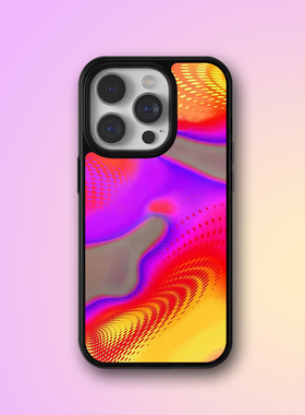 欧美风WF同款16pro橙色旋涡渐变热感成像手机壳15适用14plus苹果iPhone13mini保护套12/11/xsmax