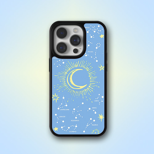 蓝色星空月牙星座iPhone16手机壳