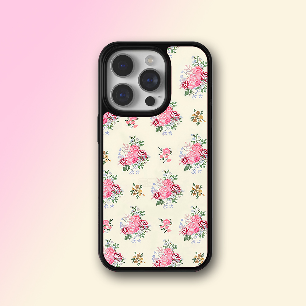 iPhone16promax黄粉小碎花手机壳