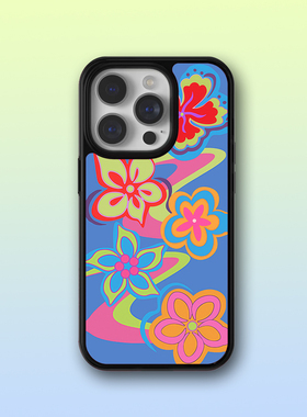 欧美风WF同款蓝紫色五花16手机壳15plus适用14promax苹果13防摔12mini保护套11/xsmax