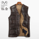 铄金羊毛坎肩男原生态皮毛一体马甲秋冬绵羊皮V领真皮马甲加厚