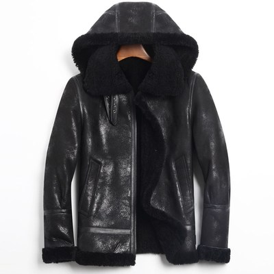 原生态真皮羊羔毛加厚夹克外套