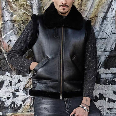 男士短款加厚真皮背心外套男马甲