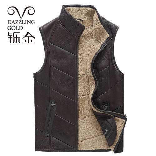 加厚原生态马甲男士拼皮背心坎肩