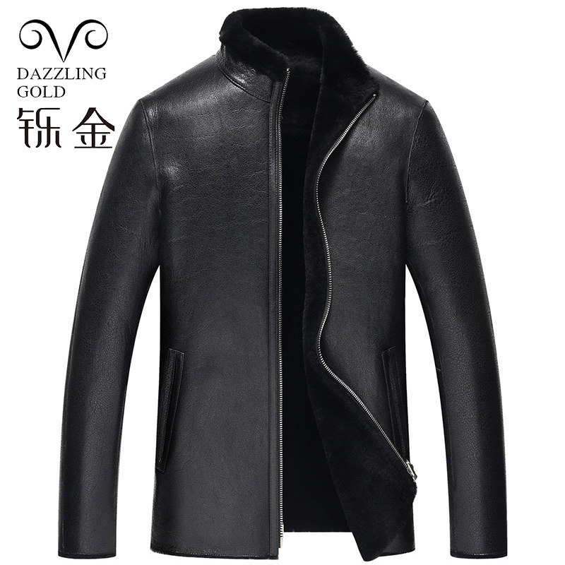 冬皮毛一体两面穿男士皮衣立领羊毛羊羔毛绵羊皮草男款绵羊真皮衣
