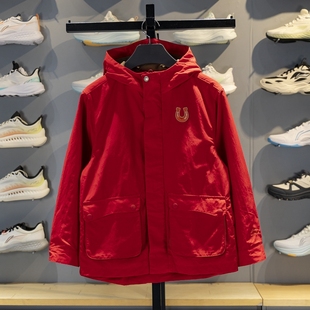 李宁男大童加绒运动风衣2026春季新品宽松防泼水连帽外套YFDW003