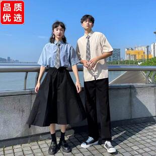 毕业班服高中生长裙学生装学院风英伦夏季校服套装合唱朗诵演出服