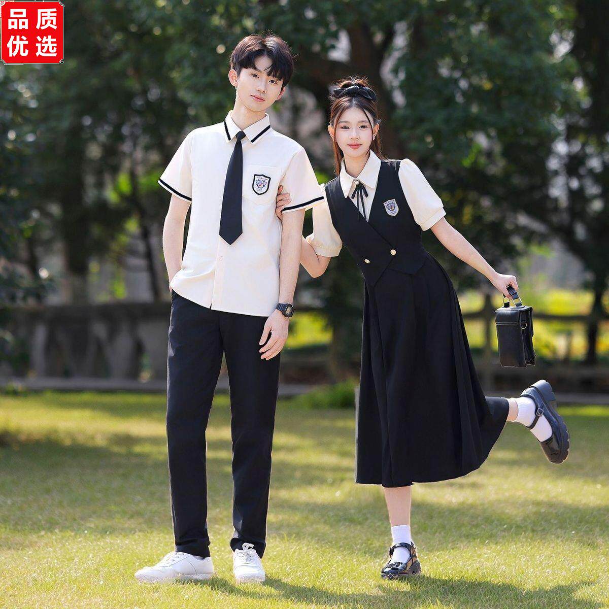 校园班服衬衫夏季学院风套装高中学生连衣裙毕业照合唱团演出礼服