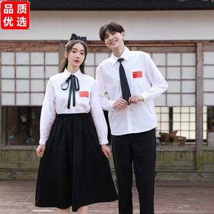 毕业班服套装女衬衫长裙英伦学院风韩版初高中学生校服大合唱班服
