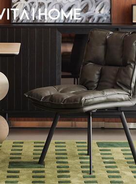 现代简约皮餐椅家用小户型客厅靠背转椅新款轻奢高级感PU餐桌凳子