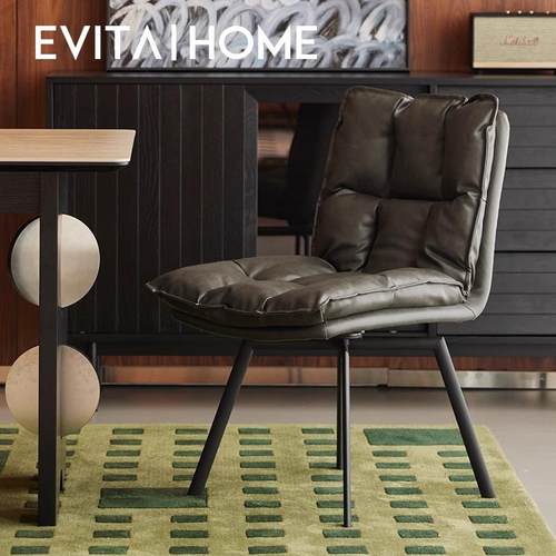 轻奢高级感真皮餐椅可旋转