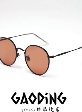 韩国街拍圆形太阳眼镜女复古