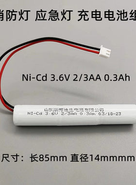 适用消防应急灯专用电池 DISON迪生Ni-Cd  3.6V 0.3Ah 充电电池组