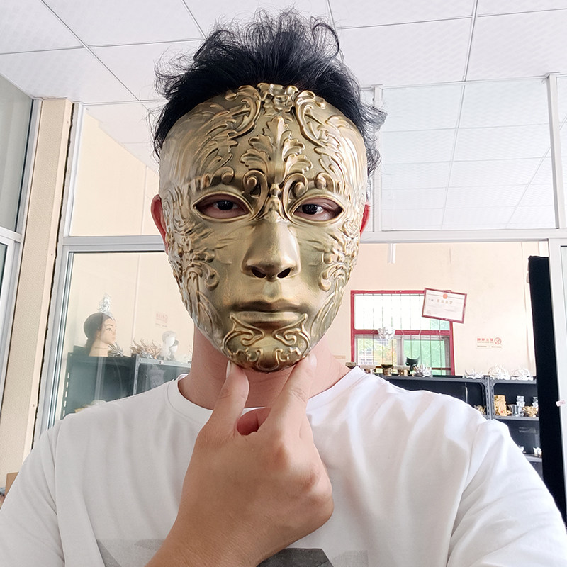 古典女性bjd半脸全脸汉服面具假面万圣节金银色古装影视道具仙子