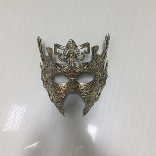 汉服出行日古装男女甲胄面具英姿飒爽全脸半脸面罩舞台道具金银色