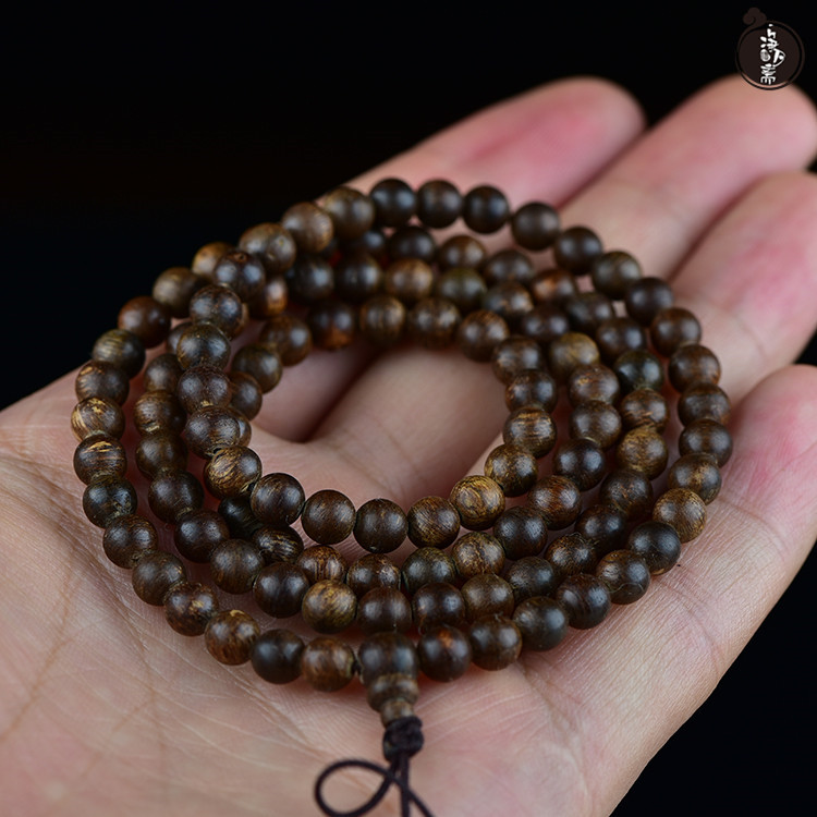 珍藏 性价比无敌 沉水级5mm加里曼丹沉香念珠手串手链饰品 女保真