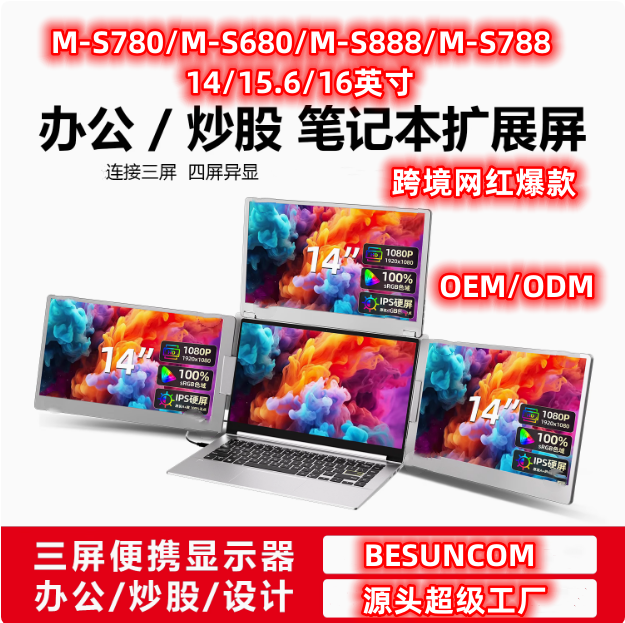 BESUNCOM笔记本扩展屏幕炒股专用