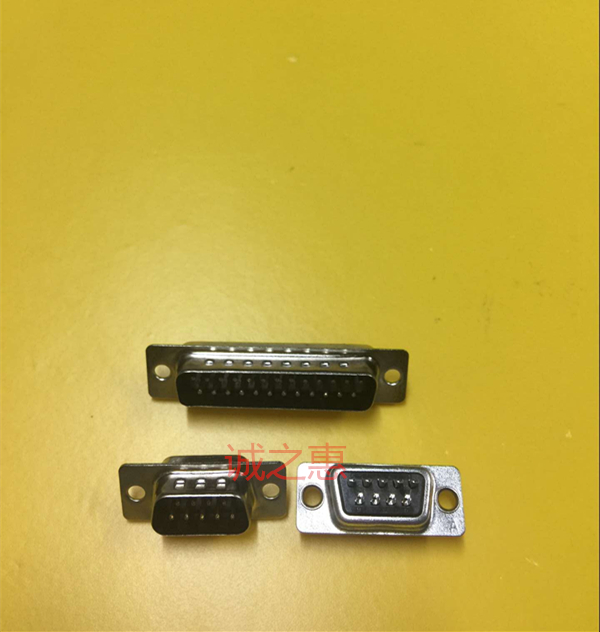 厂家直销黑胶DB-9P15P25P公母头针孔焊线RS232串口接插件