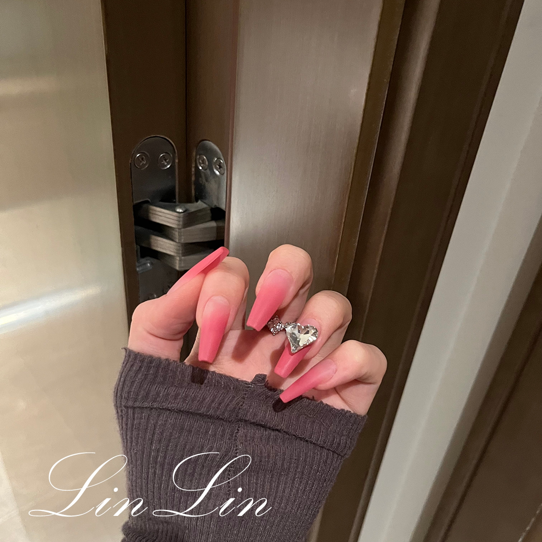 LinLin手工定制红色渐变穿戴甲