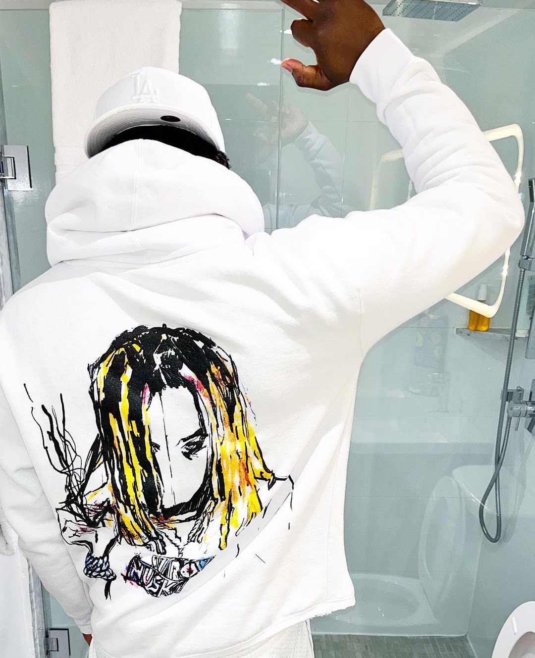 revenge x lil durk painting 联名款绘画涂鸦logo帽衫美式卫衣