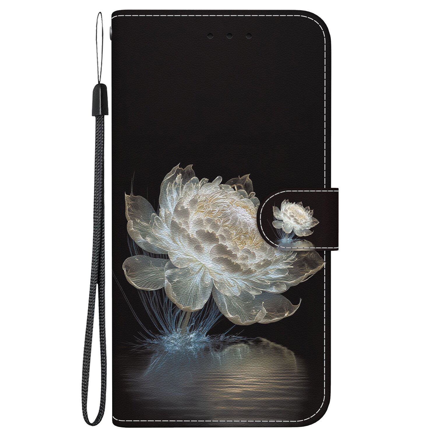 水晶牡丹花适用iphone17/16/15/14/13/12/11promax苹果XR/xsmax/mini翻盖手机壳6s皮套7/8plus