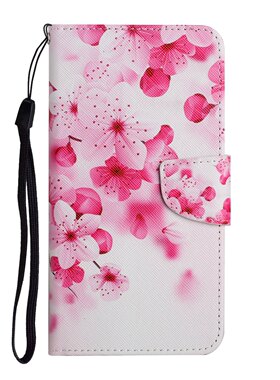 红色花适用iPhone14/13/12/11promax/xr翻盖手机壳6s皮套7/8plus